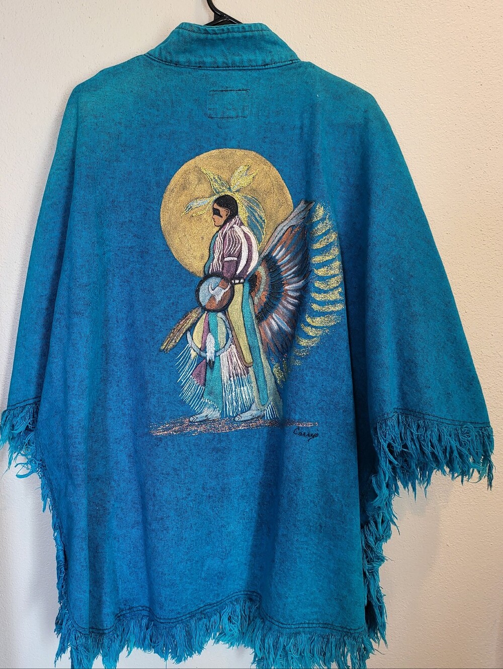 Vintage Sundance Denim Wear Acid Wash Jean Jacket Handpainted Women's Size L